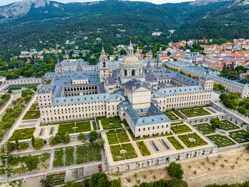 view of the immense monanterio of El Escorial in Madrid photo