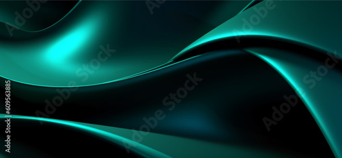 Green wave 3d abstract background. generative ai