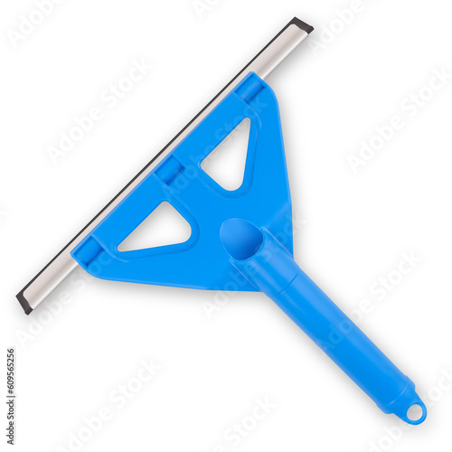 Quadro su tela Plastic squeegee with blue handle isolated on white background