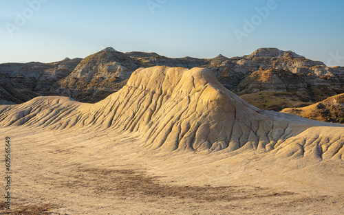 Strongly eroded badlands in the UNESCO World Heritage Site of Dinosaur Provincial Park, Alberta Canada 