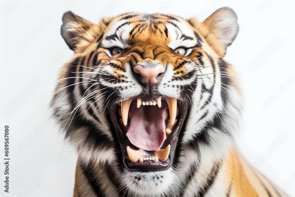 Tiger screaming. Generate Ai