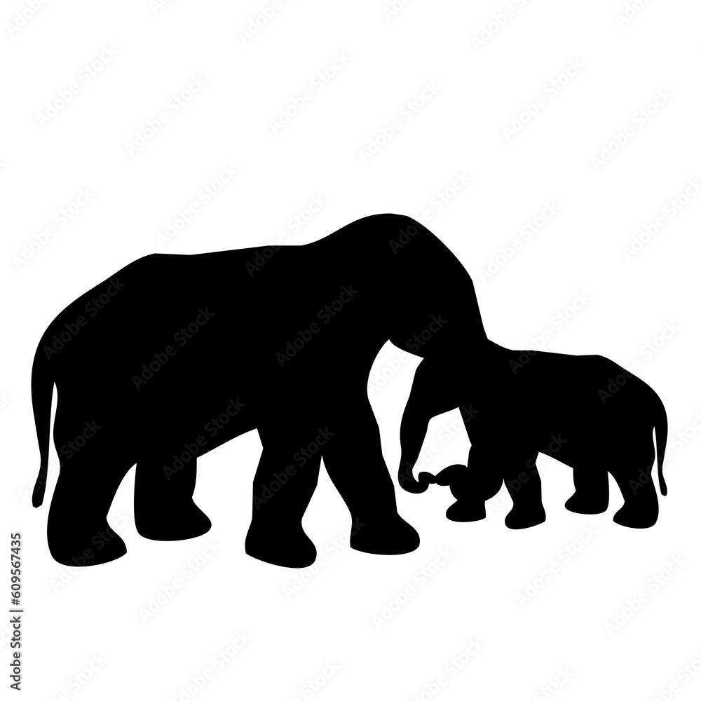 silhouette of elephant silhouette of elephant