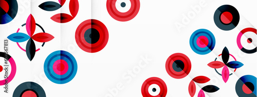 Colorful circles in a grid composition abstract background. Design for wallpaper, banner, background, landing page, wall art, invitation, prints, posters