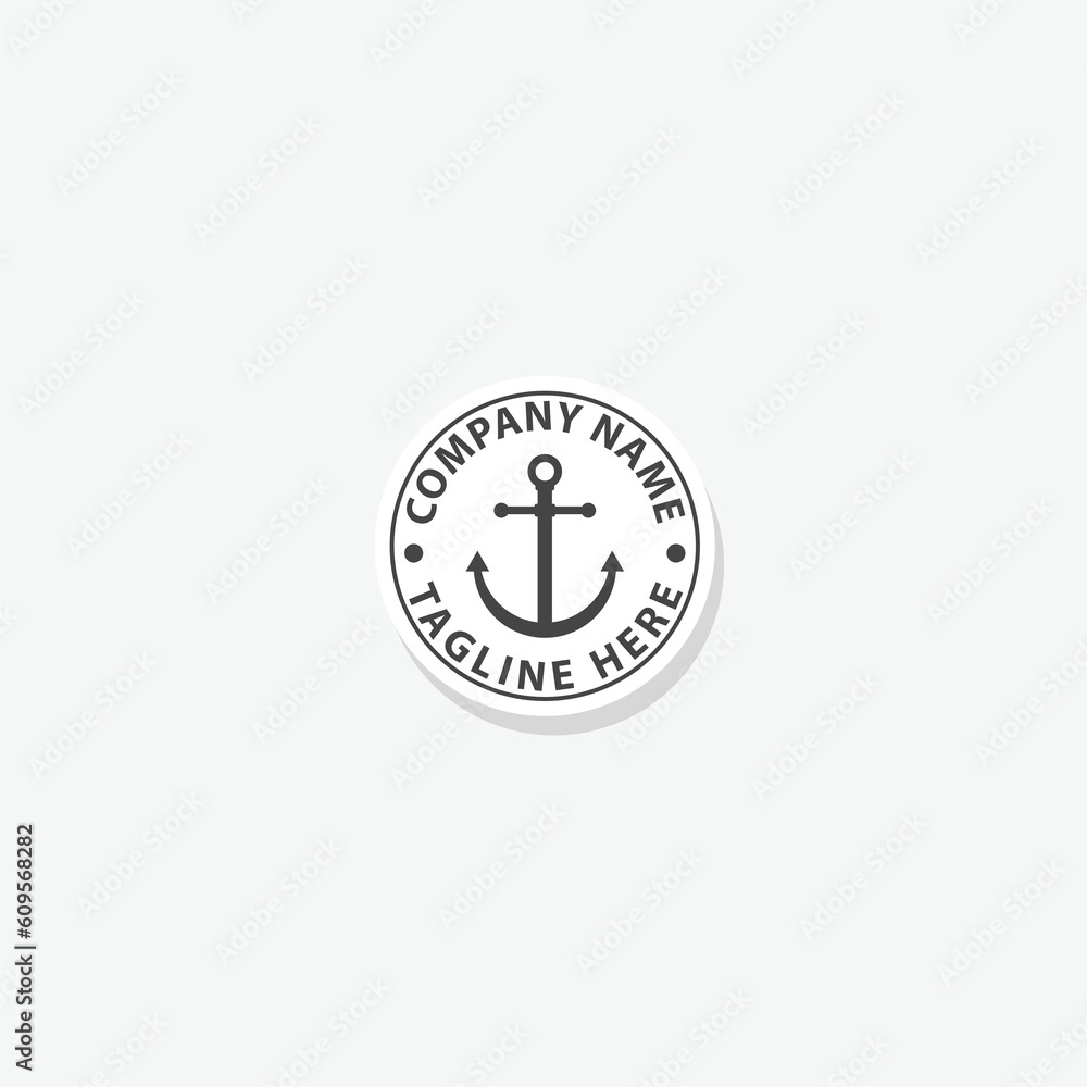 Anchor symbol logo design template sticker icon Anchor symbol logo design template sticker icon