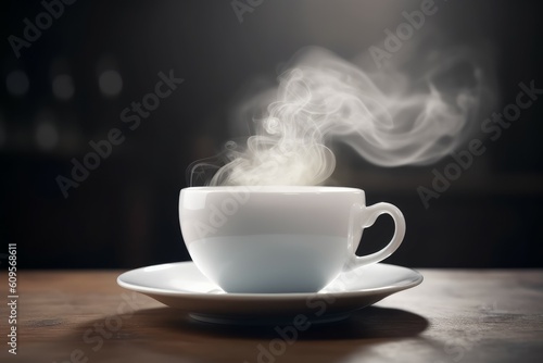 Hot coffee cup smoke. Generate Ai