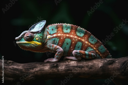 Colorful chameleon. Generate Ai