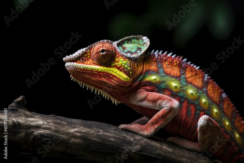 Colorful chameleon animal. Generate Ai