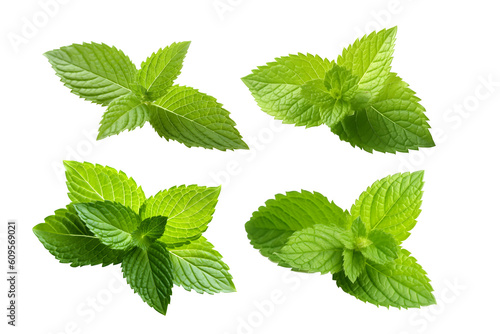 fresh mint leaves transparent background