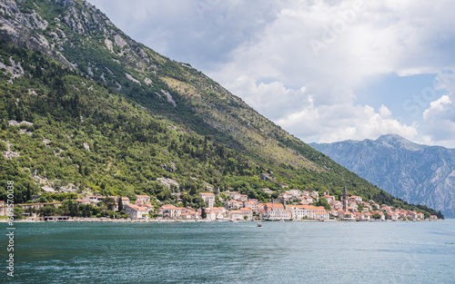 Perast at the bottom of a mountain