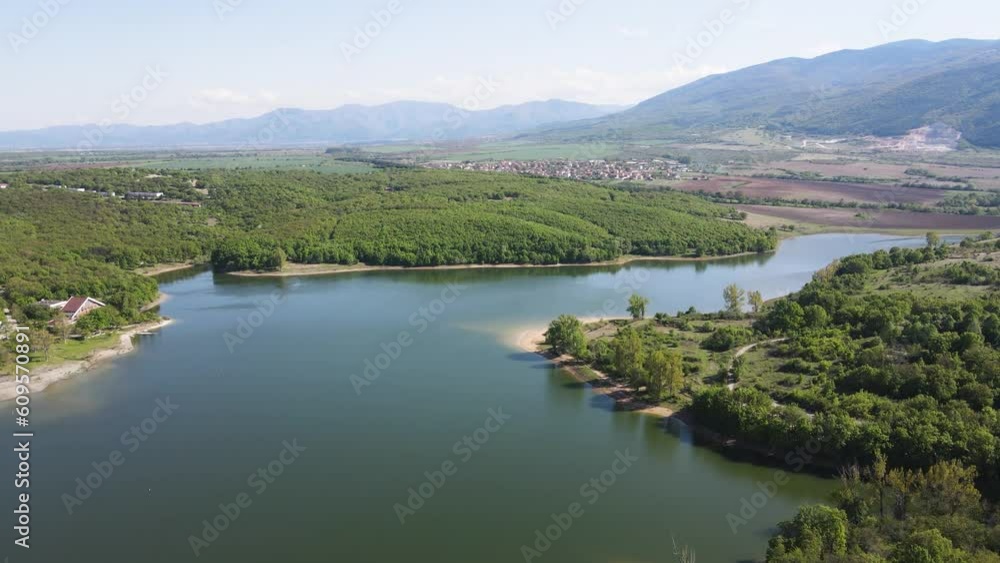 Aerial Spring view of The Forty Springs Reservoir near town of Asenovgrad, Plovdiv Region, Bulgaria Aerial Spring view of The Forty Springs Reservoir near town of Asenovgrad, Plovdiv Region, Bulgaria