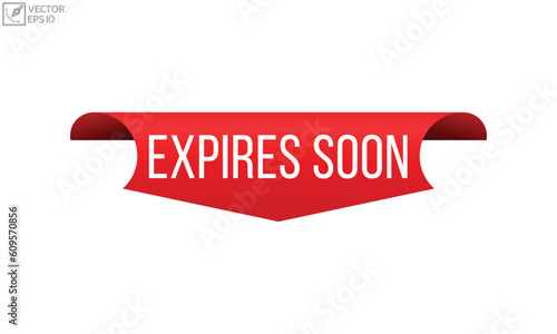 Expires soon banner design Vector illustration on white background.