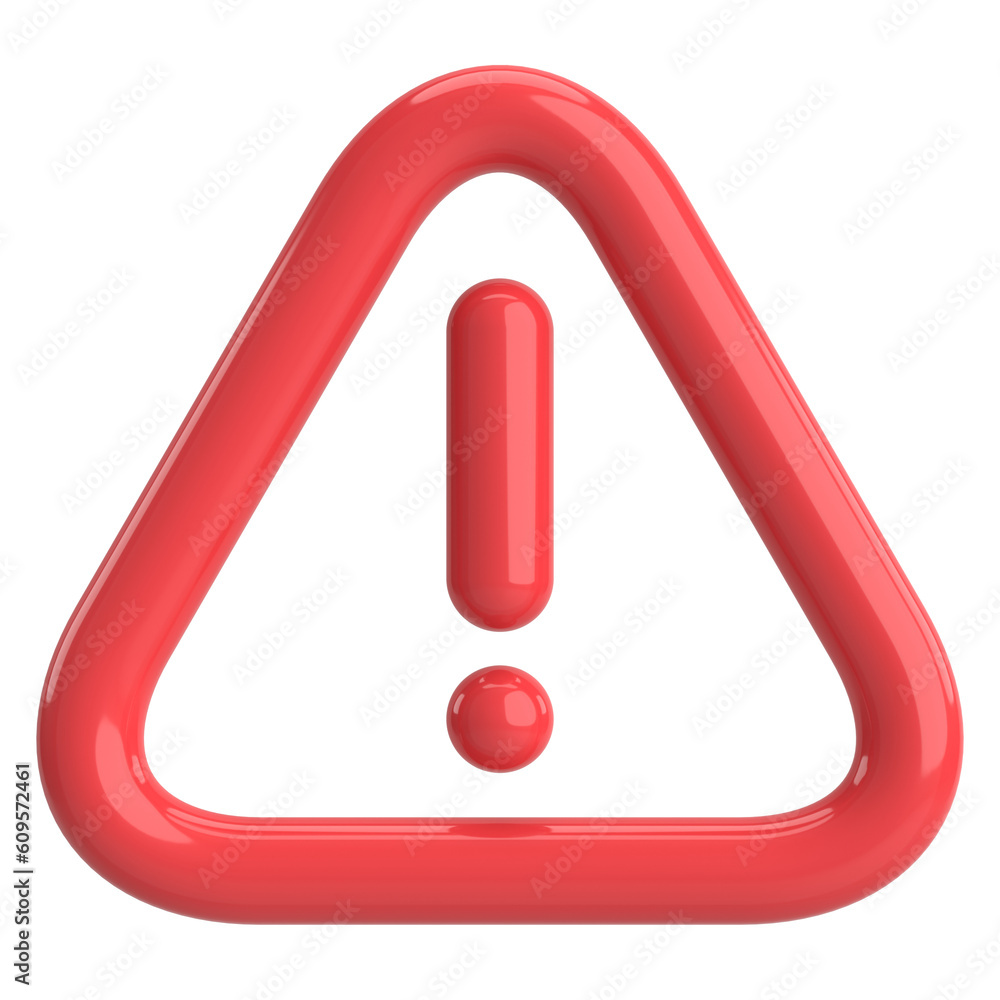 Warning sign. Exclamation mark. 3D illustration. Warning sign. Exclamation mark. 3D illustration.