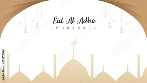 Trendy minimalist design of feed banners with calm colors for Eid al-Adha celebrations for Muslims