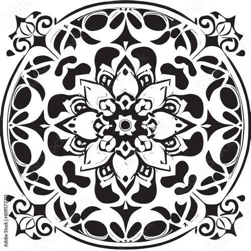 flower design black and white