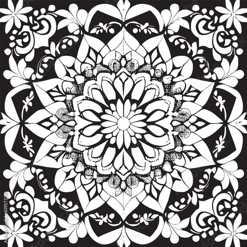 flower design black and white