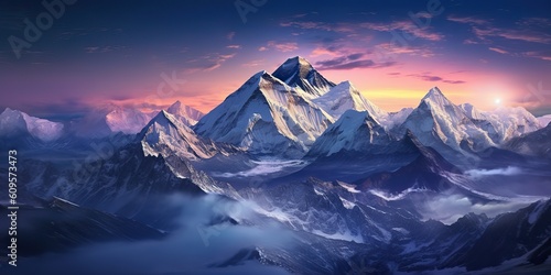 AI Generated. AI Generative. High mountain great landscape adventure nepal outdoor motivation. Graphic Art