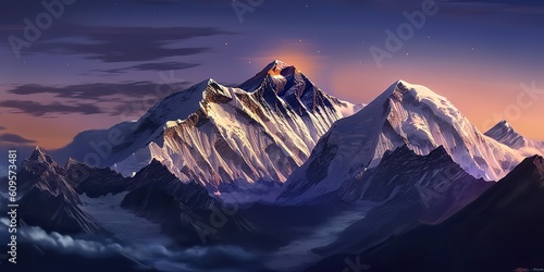 AI Generated. AI Generative. High mountain great landscape adventure nepal outdoor motivation. Graphic Art