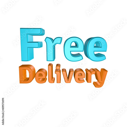 Free Delivery 3d rendering png for advertising