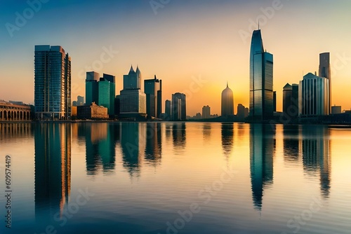 city skyline at sunset Capturing the World: Unleash Your Wanderlust © crescent