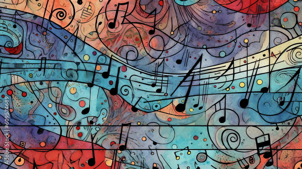 音符のアブストラクト背景,Generative AI AI画像 音符のアブストラクト背景,Generative AI AI画像