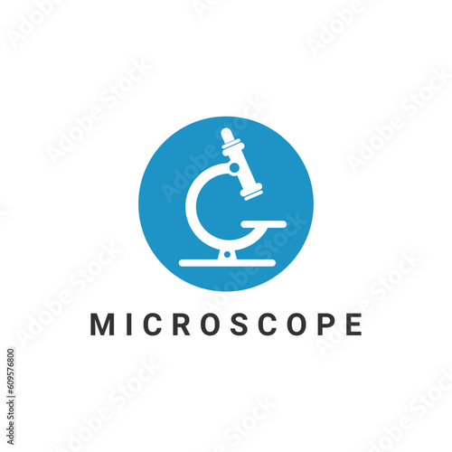 Microscope Laboratory Logo Template Design. Letter G Shape Microscope