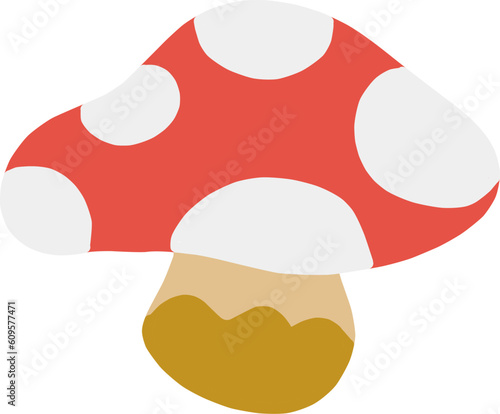 シンプルな水玉模様のキノコのイラスト