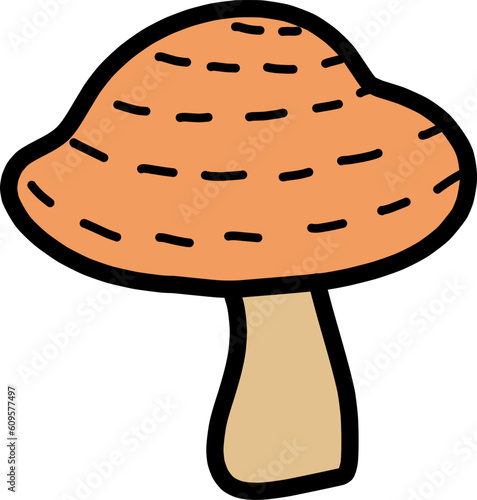 シンプルな点線模様のキノコのイラスト