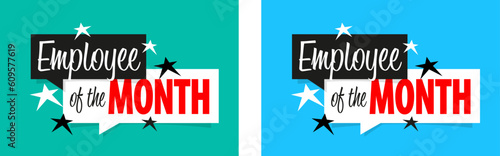 Employee of the month on speech bubble