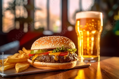 burger and beer