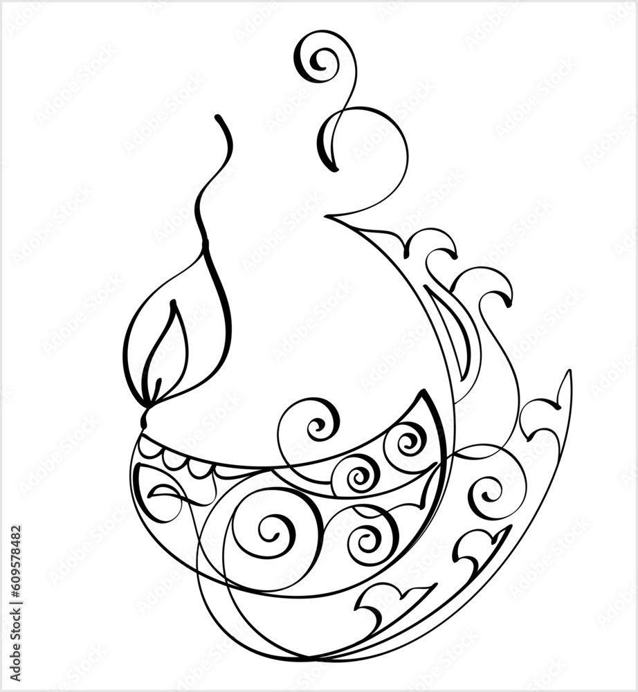 Obraz premium Diwali Diya Pen Ink Style M_2204058