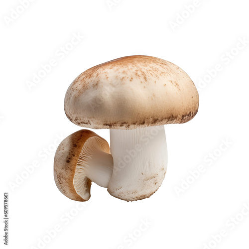  mushrooms isolated on white background generative ai, clipping path, png file