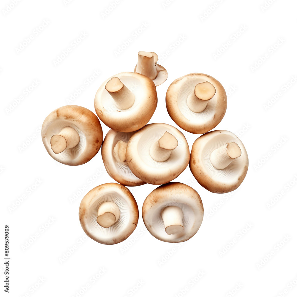 mushrooms isolated on white background generative ai, clipping path, png file mushrooms isolated on white background generative ai, clipping path, png file