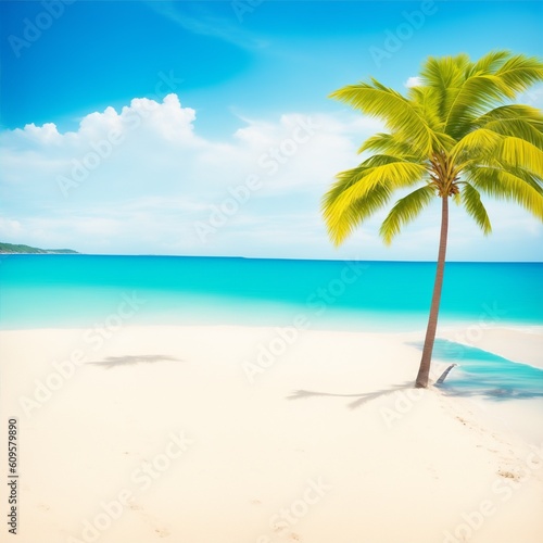 beach with palm trees © Reys
