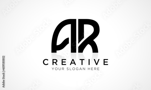 AR Letter Logo Design Vector Template. Alphabet Initial Letter AR Logo Design With Glossy Reflection Business Illustration.