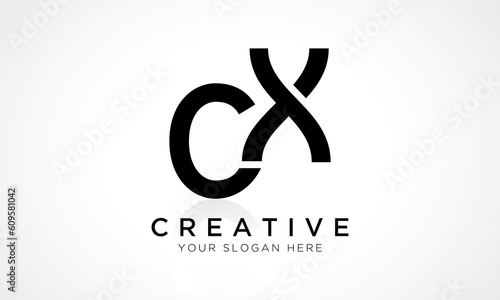 CX Letter Logo Design Vector Template. Alphabet Initial Letter CX Logo Design With Glossy Reflection Business Illustration.