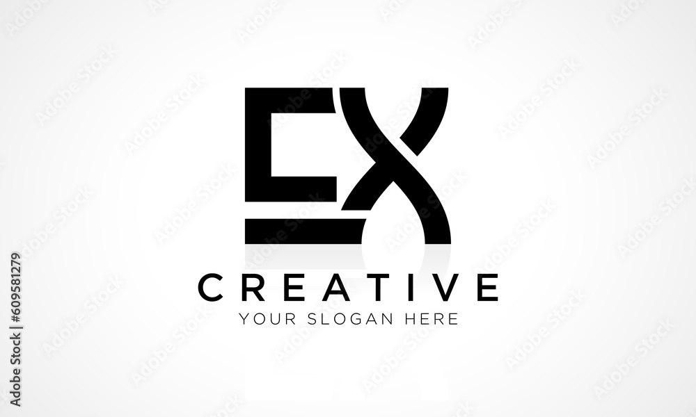 EX Letter Logo Design Vector Template. Alphabet Initial Letter EX Logo Design With Glossy Reflection Business Illustration. EX Letter Logo Design Vector Template. Alphabet Initial Letter EX Logo Design With Glossy Reflection Business Illustration.