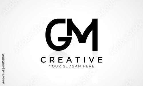 GM Letter Logo Design Vector Template. Alphabet Initial Letter GM Logo Design With Glossy Reflection Business Illustration.