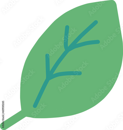 シンプルな一枚の葉っぱのイラスト