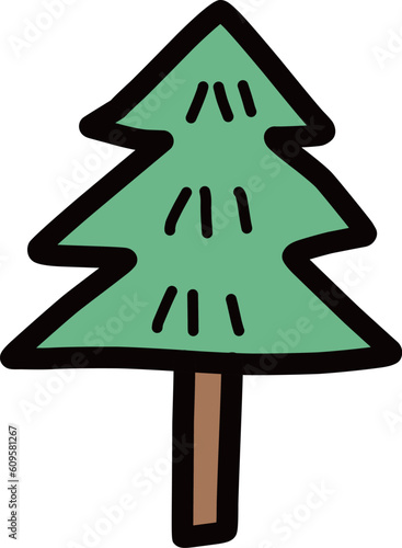 シンプルにデフォルメした杉の木のイラスト