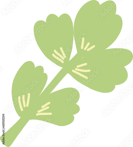 シンプルにデフォルメした枝葉のイラスト