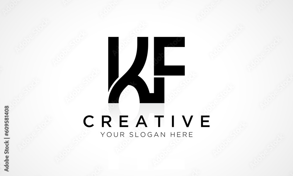 KF Letter Logo Design Vector Template. Alphabet Initial Letter KF Logo Design With Glossy Reflection Business Illustration. KF Letter Logo Design Vector Template. Alphabet Initial Letter KF Logo Design With Glossy Reflection Business Illustration.
