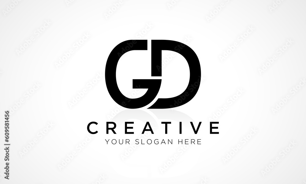 GD Letter Logo Design Vector Template. Alphabet Initial Letter GD Logo Design With Glossy Reflection Business Illustration. GD Letter Logo Design Vector Template. Alphabet Initial Letter GD Logo Design With Glossy Reflection Business Illustration.