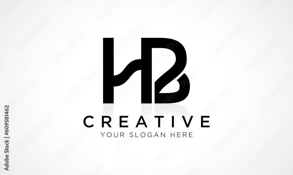 HB Letter Logo Design Vector Template. Alphabet Initial Letter HB Logo Design With Glossy Reflection Business Illustration. HB Letter Logo Design Vector Template. Alphabet Initial Letter HB Logo Design With Glossy Reflection Business Illustration.