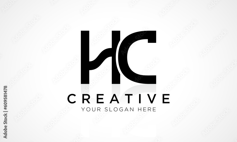 HC Letter Logo Design Vector Template. Alphabet Initial Letter HC Logo Design With Glossy Reflection Business Illustration. HC Letter Logo Design Vector Template. Alphabet Initial Letter HC Logo Design With Glossy Reflection Business Illustration.