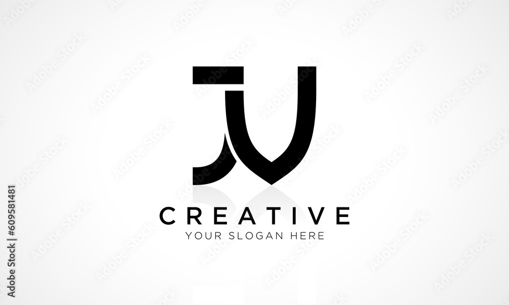 JV Letter Logo Design Vector Template. Alphabet Initial Letter JV Logo Design With Glossy Reflection Business Illustration. JV Letter Logo Design Vector Template. Alphabet Initial Letter JV Logo Design With Glossy Reflection Business Illustration.