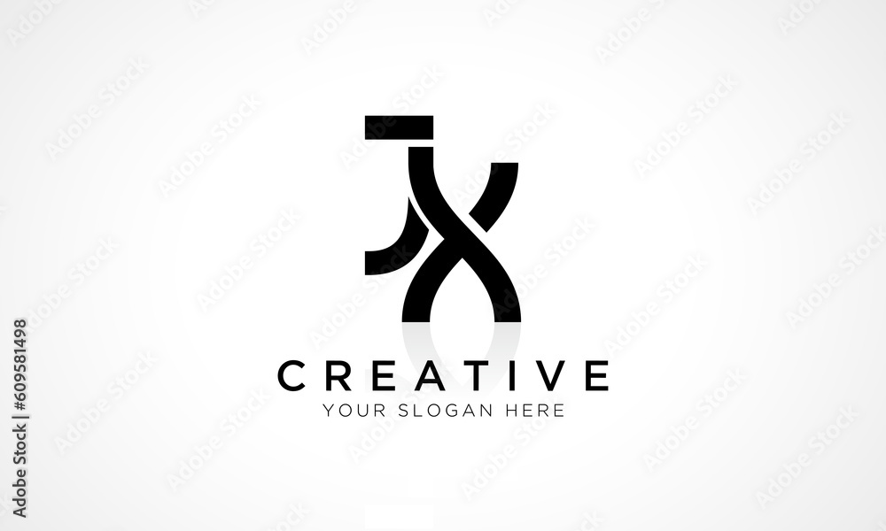 JX Letter Logo Design Vector Template. Alphabet Initial Letter JX Logo Design With Glossy Reflection Business Illustration. JX Letter Logo Design Vector Template. Alphabet Initial Letter JX Logo Design With Glossy Reflection Business Illustration.
