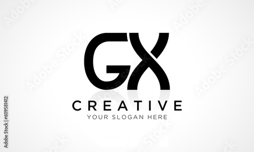 GX Letter Logo Design Vector Template. Alphabet Initial Letter GX Logo Design With Glossy Reflection Business Illustration.
