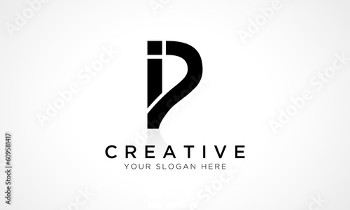 IP Letter Logo Design Vector Template. Alphabet Initial Letter IP Logo Design With Glossy Reflection Business Illustration.