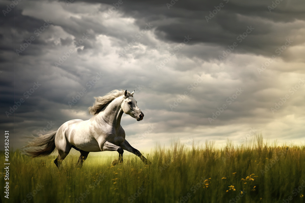 Horse background created with Generative AI technology Horse background created with Generative AI technology