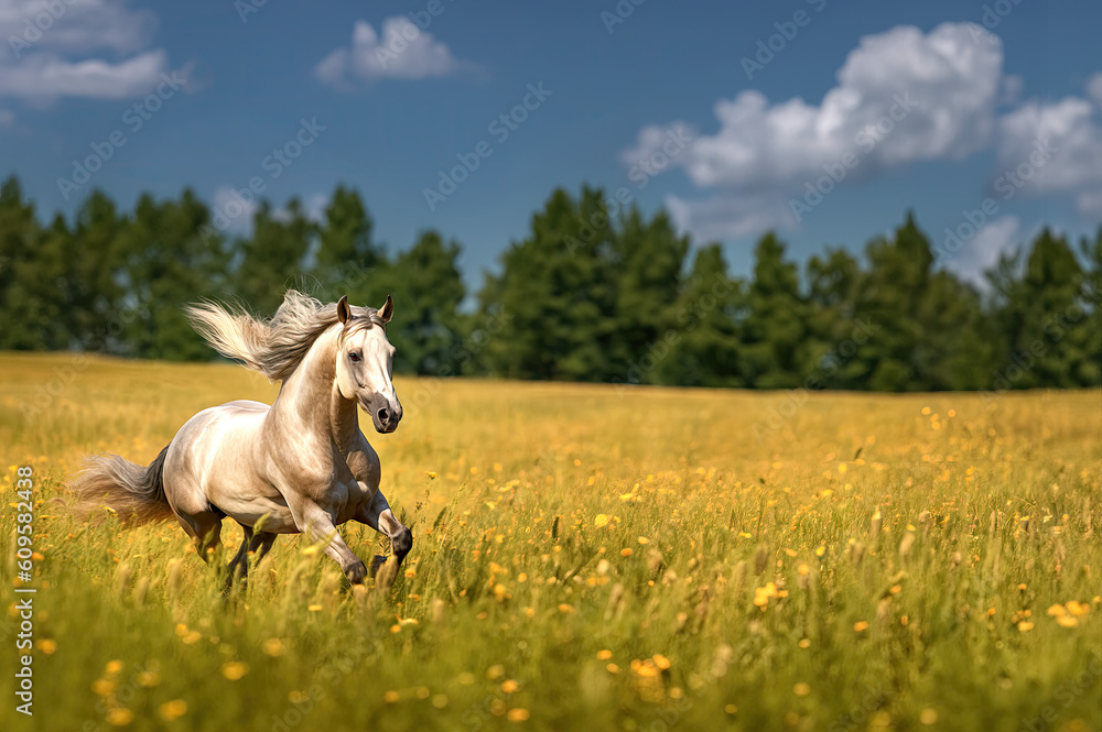 Obraz premium Horse background created with Generative AI technology